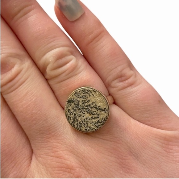 German Dendritic Sterling Silver Ring 925 Size 5.5 - Picture 5 of 8